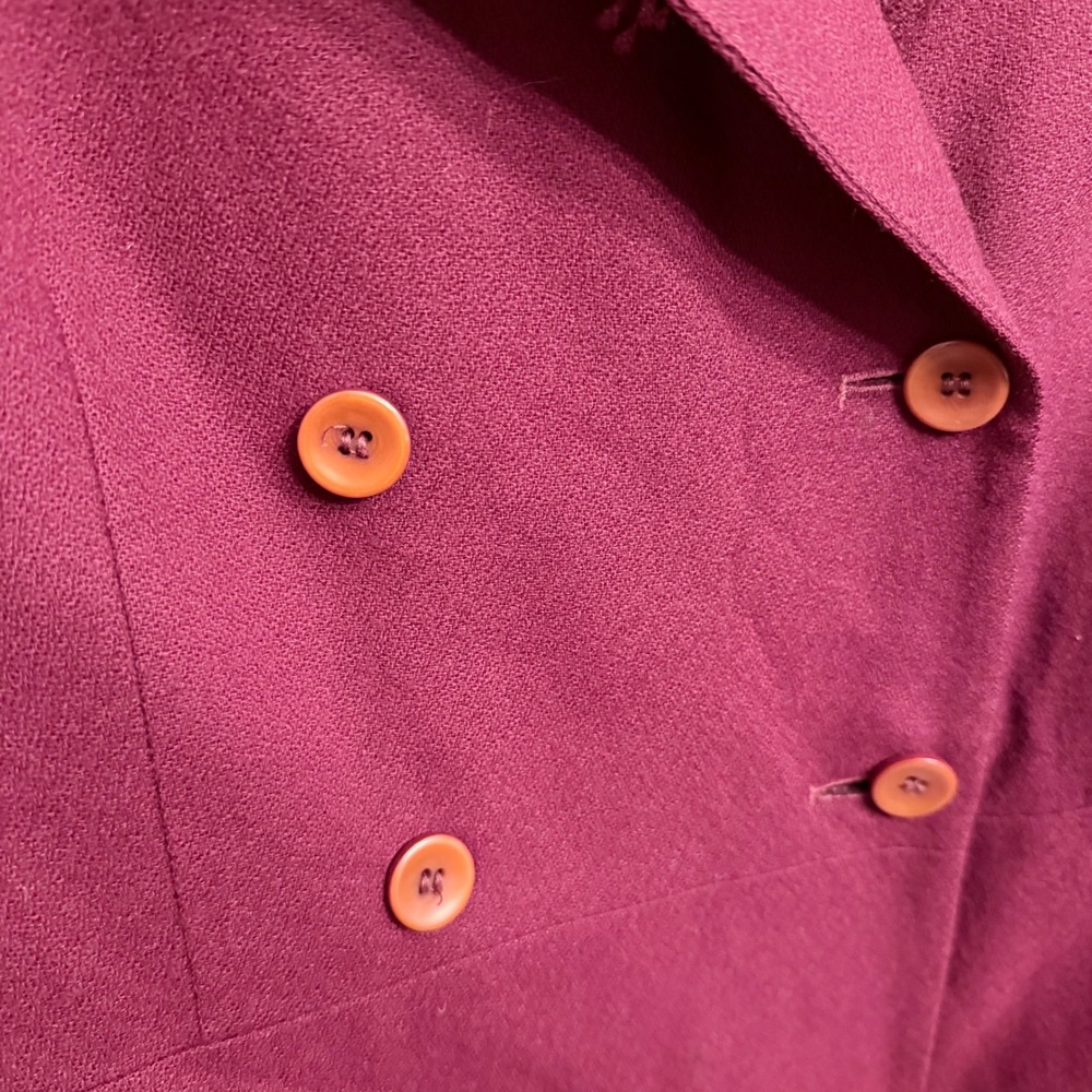 Vintage Pendleton Petite Magenta 100% Virgin Wool Double Breasted Blazer Sz 10P - Picture 3 of 8